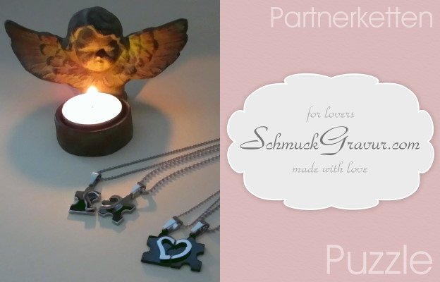 Partnerketten Puzzle Herze